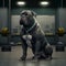realistic animated cane corso working out at the gym generative AI