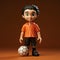 Realistic Anime-inspired Child Soccer Figure Toy With Dark Hair