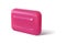 Realistic antibacterial soap bar for hand hygiene. 3D bright pink square form cosmetic cleanser, body skin care bathroom