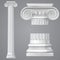 Realistic antique ionic column isolated