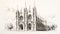 Realistic Architectural Drawing Of A Neoclassical Cathedral