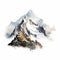 Realistic Art Illustration Of A Mountain On White Background