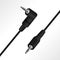 Realistic audio mini 3.5 mm straight jack and L jack cable vector illustration.