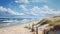 Realistic Australian Landscape Painting Of A Sand Beach