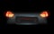 Realistic automotive auto car led glowing intellectual laser matrix xenon headlights front back rear lights bars vector