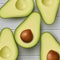 Realistic avocado on abstract wooden background