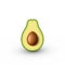 Realistic avocado for healthy eating. Cut in half avocado with pit. Vector 3D illustration.