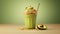 Realistic Avocado Smoothie With Peanut Butter And Quinoa Topping