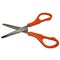 Realistic baby scissors with orange handles