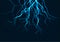 Realistic background. Lightning effect of storm in the sky. Blue strikes effect design element