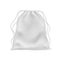 Realistic backpack mockup. White knapsack, school backpack. Sports textile bag, pack for footwear pouch with ropes