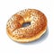Realistic Bagel Illustration With High-contrast Shading