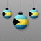 Realistic Bahamas Flag with flying light balloons