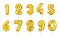 Realistic Balloon Numbers Set Golden Color