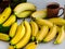 Realistic bananas cozy kitchen warm lighting