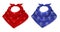 Realistic bandana. 3d scarves, cowboy style red and blue neckerchiefs with prints, fashion neck and head accessories