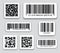 Realistic bar code icon.