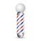 Realistic Barber pole. Glass barber shop poles