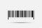 Realistic barcode vector icon with shadow on transparent background