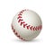 Realistic baseball ball. Leather 3D white softball. Shot with red. Isolated professional equipment for sport active