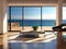 Realistic beachside penthouse: Mediterranean style sunlit beauty.