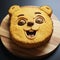 Realistic Bear Face Cake With Cartoon-like Characters