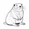 Realistic Beaver Coloring Page: Prairiecore Silhouette With Scientific Illustrations