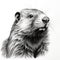 Realistic Beaver Portrait Tattoo Drawing In Black Ink