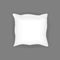 Realistic bedroom white pillow set. Various shapes and sizes.