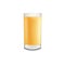 Realistic beer glass full of orange and yellow alcohol drink without foam.