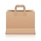 Realistic Beige Paper Shopping Bag. Vector Illustr