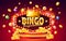 Realistic bingo game background composition