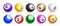 Realistic Bingo Lotto Balls Icon Set