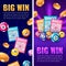 Realistic Bingo vertical banner template set