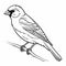 Realistic Bird Coloring Pages: Finch Outline For Children\\\'s Coloring Book