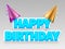 Realistic birthday party text banner. Happy Birthday and party