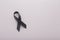 Realistic Black Awareness Ribbon Mourning Symbol of Support
