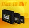 Realistic black cardboard packages on yellow background. Black friday, time to buy. Sales, discounts on goods for buyers