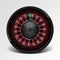 Realistic black casino roulette wheel on transparent background. American gambling roulette wheel. Vector