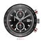 Realistic black clock face wristwatch chronograph stainless steel clockwise red white fashion for men design luxury isolated vecto