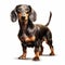 Realistic Black Dachshund Dog Illustration On White Background