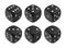 Realistic black dices. Casino and gambling design elements. Vector illustration.