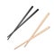 Realistic black and light wooden glossy chopsticks. Chopstick element Asian or oriental traditional culture. Vector isolated on