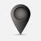 Realistic black location or gps button. Vector sign