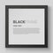 Realistic black photo frame isolated on grey wall