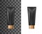 Realistic black plastic tube, cosmetic cream