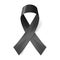 Realistic black ribbon, death symbol . Vector illustration