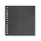 Realistic black square notebook on spiral mockup