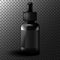 Realistic black vape liquid bottle mockup