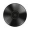 Realistic black vinyl record isolated on white background. Blank mock up. Dark label. Highly detailed. Vector illustration